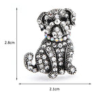 PENDRA Noble Rhinestone Dog Brooch