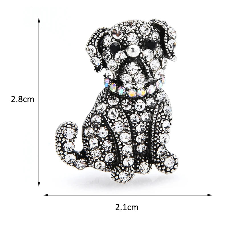PENDRA Noble Rhinestone Dog Brooch
