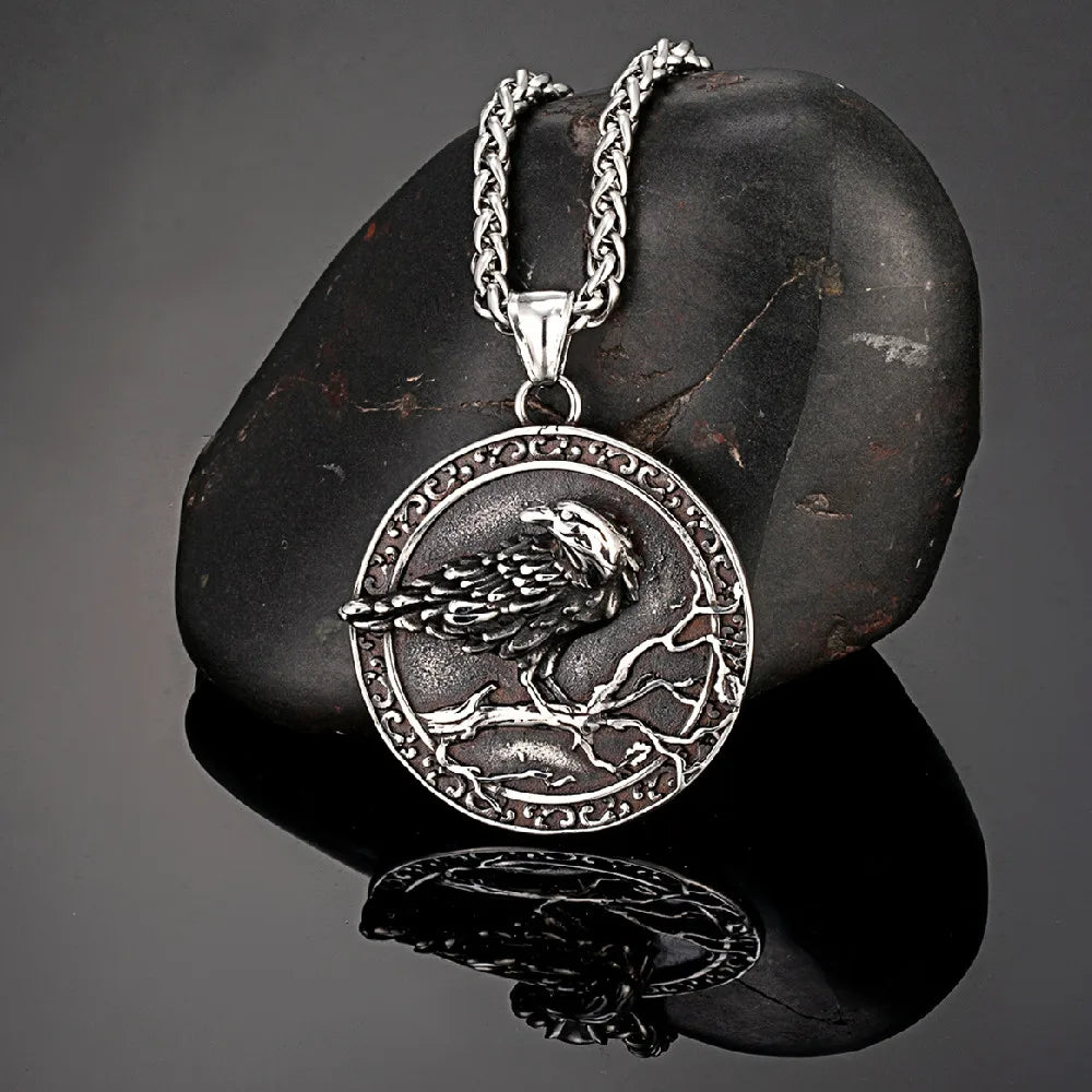 PENDRA Crow Rune Viking Necklace