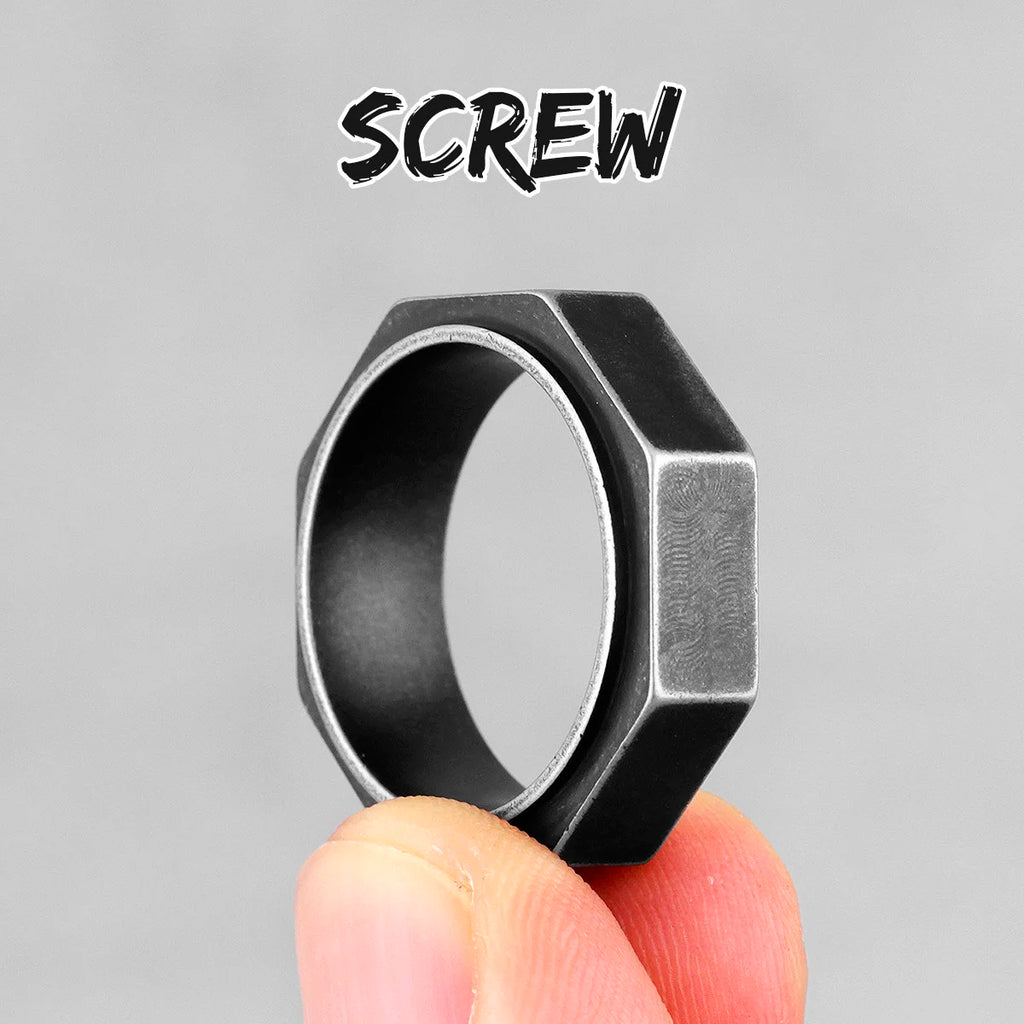 PENDRA Vintag Engine Screw Steel Ring