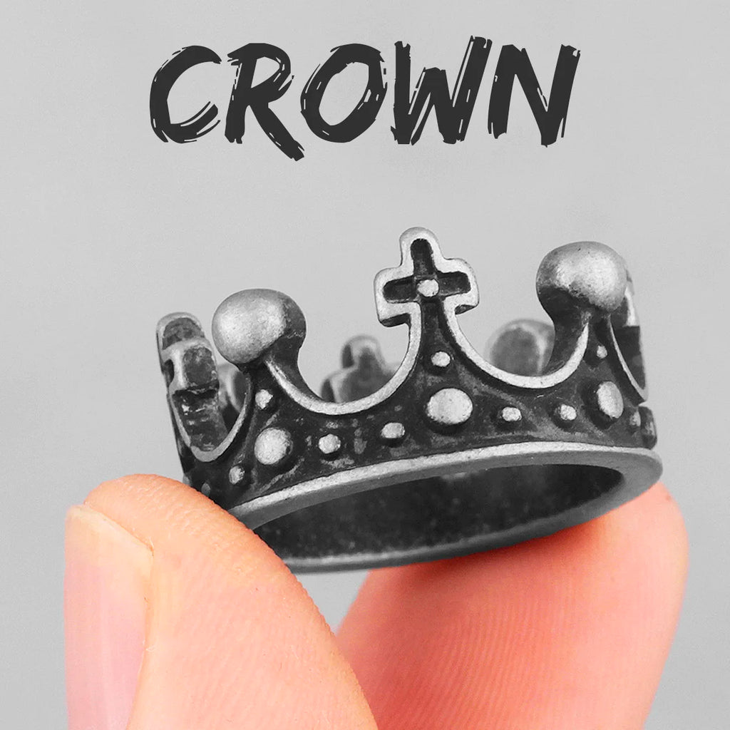 PENDRA Cross Crown Boyfriend Steel Ring