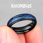 PENDRA Tungsten Rhombus Cut Black Ring