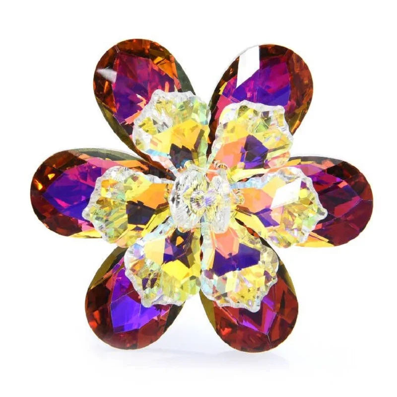PENDRA Prism 14-Color Shining Glass Flower Brooch