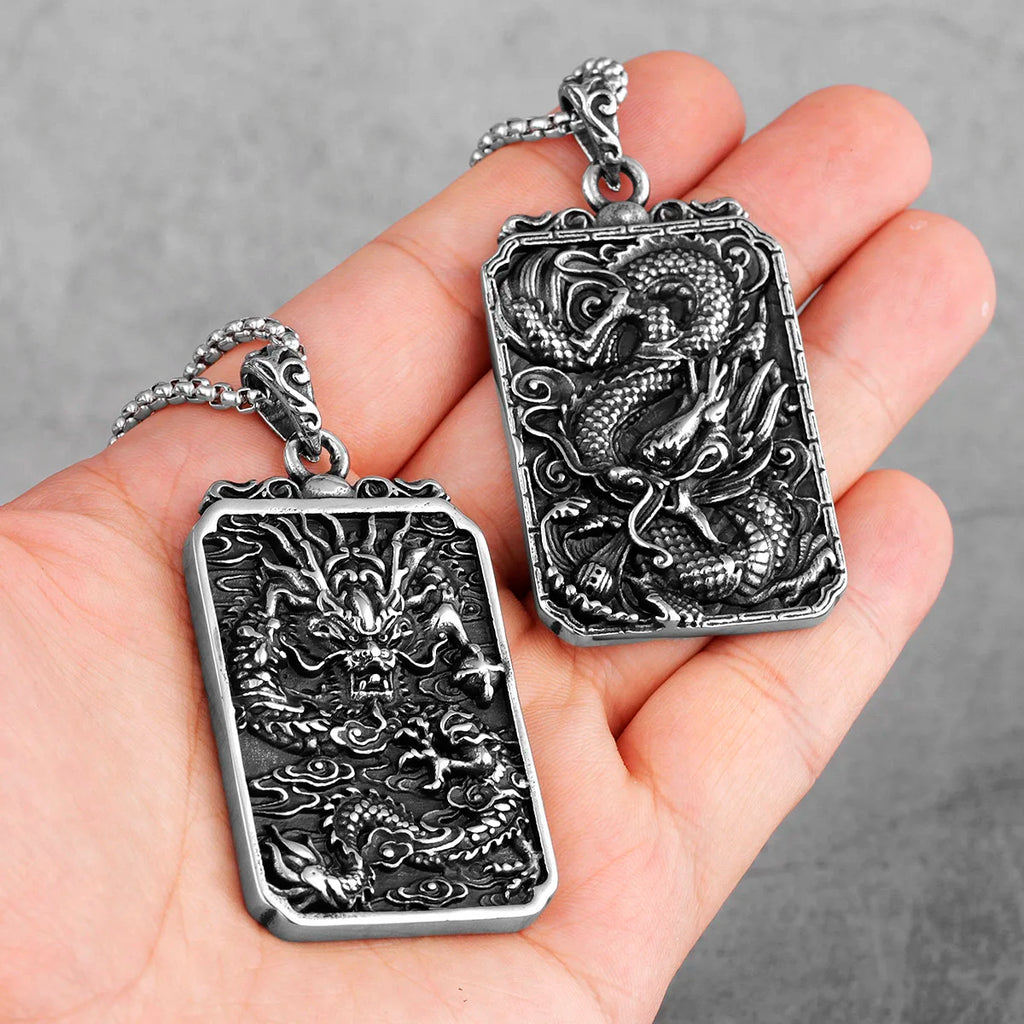 PENDRA Chinese Dragon Good Steel Necklace