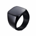 Men Pinky Signet Ring Ornate Stainless Steel Band Male Jewelry
