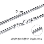 1/2/3mm Box Chain Necklaces for Men Women,Delicate Square Stainless Steel Chains Links Collars,Jewelry Gift 18To24 Inch