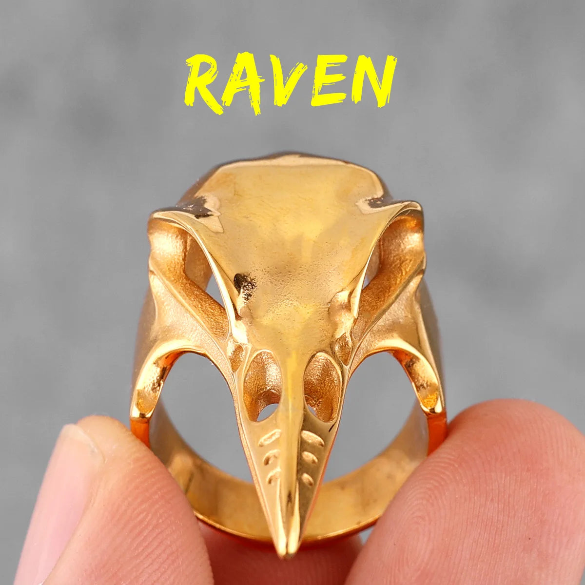 Viking Crow Skull Stainless Steel Mens Rings Punk Amulet Gothic for Male Boyfriend Biker Jewelry Creativity Gift Wholesale