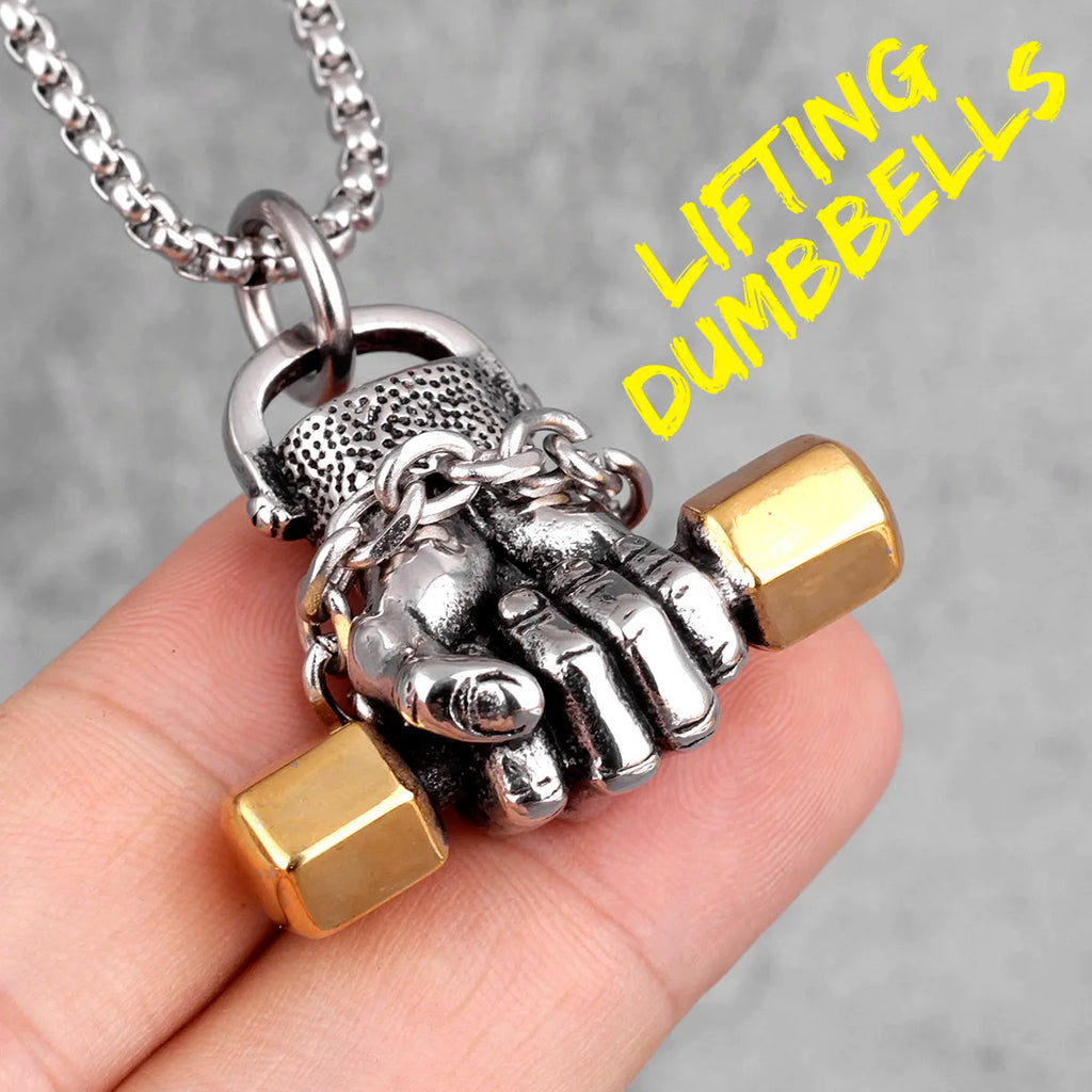 PENDRA Fitness Gym Bodybuilding Steel Necklace