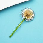 PENDRA Dandelia Green Enamel Dandelion Brooch