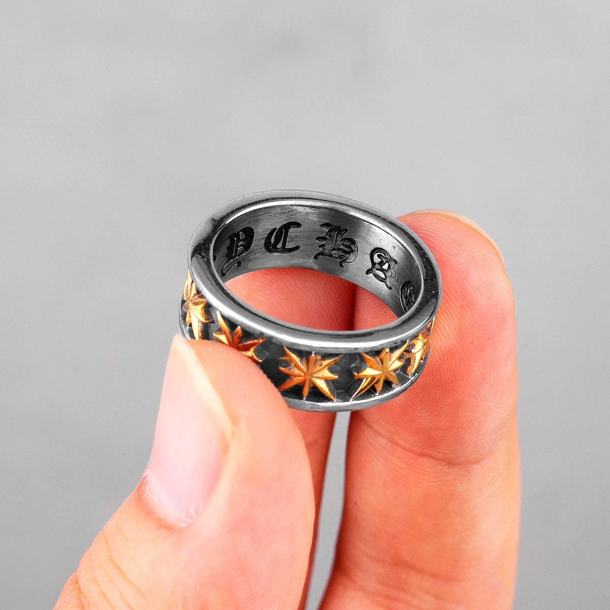 PENDRA Anise Star Maple Steel Ring