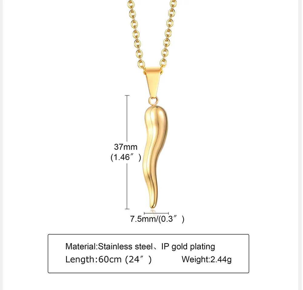 PENDRA Horn Cornicello Pendant Necklace