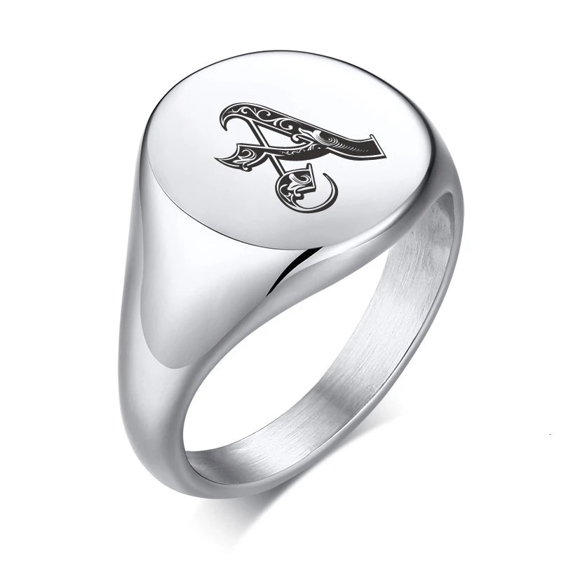 TRULY NOBLE ROYALTY PINKY RING NGRAVED SIGNET RING WITH PERSONALIZED SIGNATURE RING FOR STYLISH GENTLEMEN JEWELRY