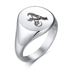 TRULY NOBLE ROYALTY PINKY RING NGRAVED SIGNET RING WITH PERSONALIZED SIGNATURE RING FOR STYLISH GENTLEMEN JEWELRY