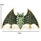 PENDRA Emerald Bat Rhinestone Brooch