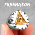 PENDRA Freemason Illuminati Triangle Steel Ring
