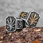 PENDRA Hemp Leaves Boyfriend Steel Ring