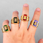 PENDRA Walton Tiger Rhinestone Steel Ring