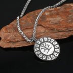PENDRA Tree Life Rune Steel Necklace