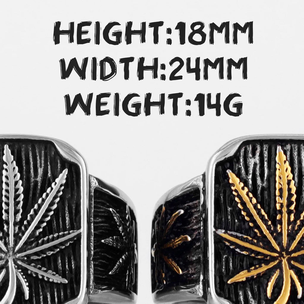 PENDRA Hemp Leaves Boyfriend Steel Ring