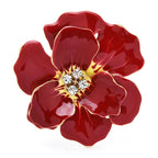 PENDRA Azurea Large Blue Enamel Flower Brooch