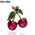 PENDRA Cherryelle Classic Enamel Cherry Brooch