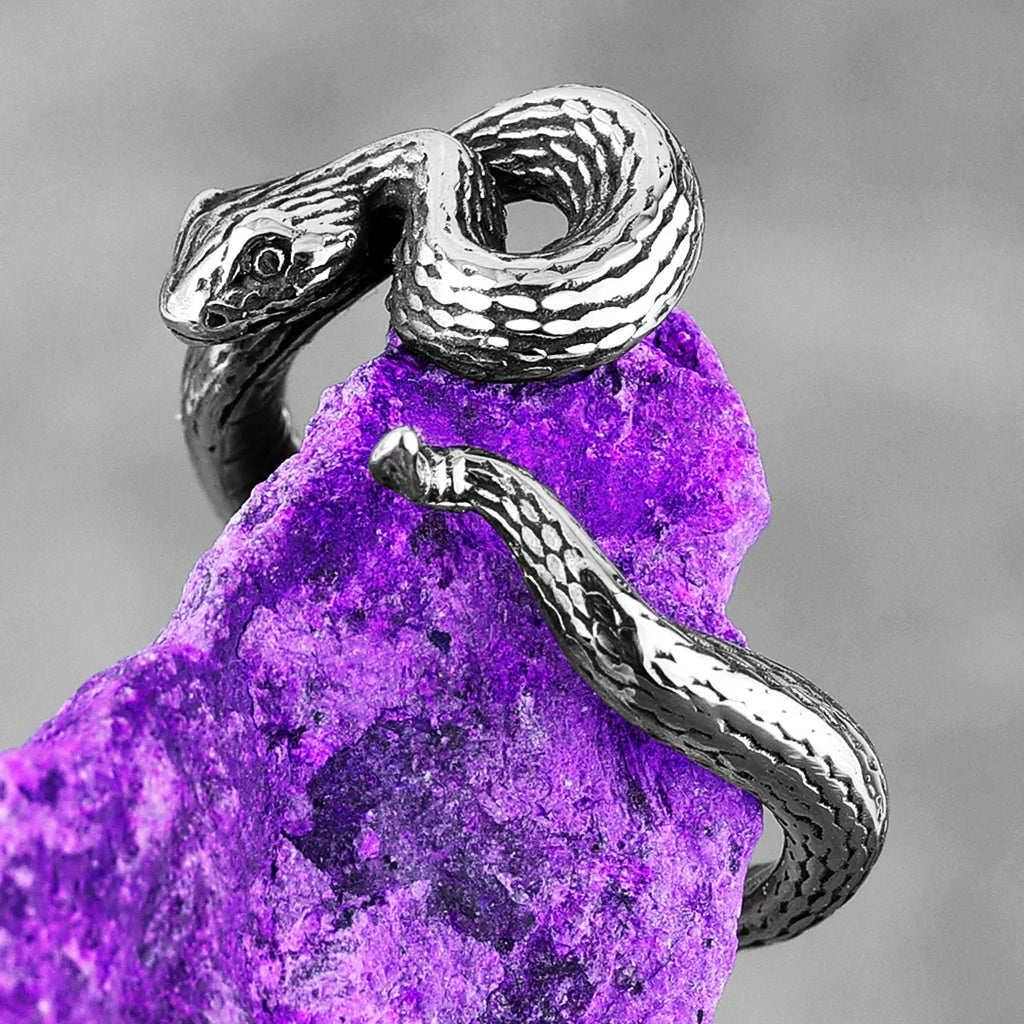 PENDRA Rattlesnake Viper Snake Steel Ring