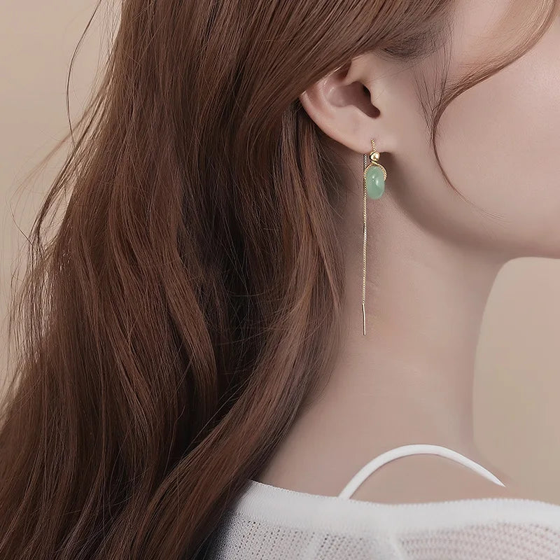 PENDRA Jade Hetian Ear Earrings