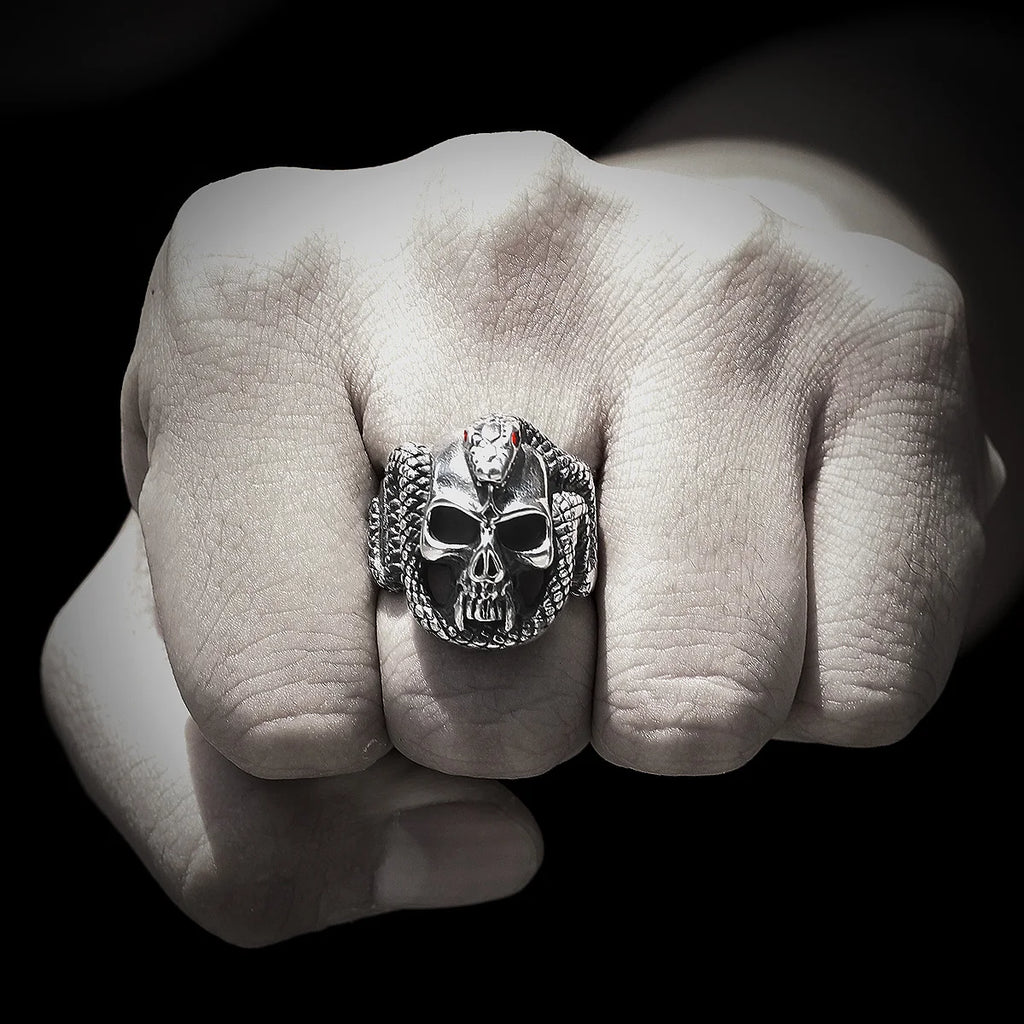 PENDRA Snake Medusa Eyes Steel Ring