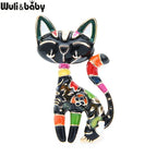 PENDRA Floral Cat Enamel Brooch