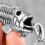 PENDRA Piranha Fish Bones Steel Necklace