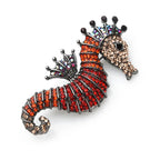 PENDRA Marina Rhinestone Seahorse Brooch
