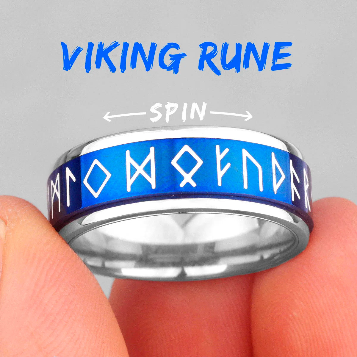 PENDRA Viking Rune Spin Ring