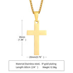 Men Necklaces, Cross Cut Out Pendant, Stainless Steel Small Dog Tag Necklace, Christ Religion Jewelry