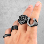 PENDRA Old Round Boyfriend Steel Ring