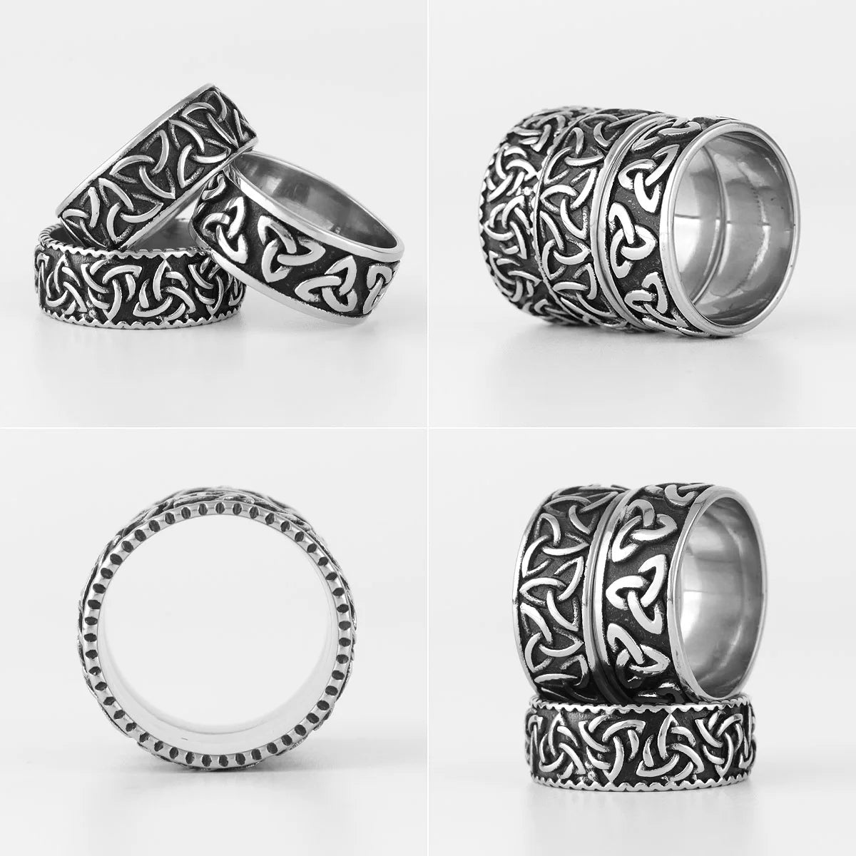 PENDRA Celtic Knot Weave Steel Ring