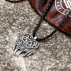 PENDRA Bear Claw Rune Steel Necklace