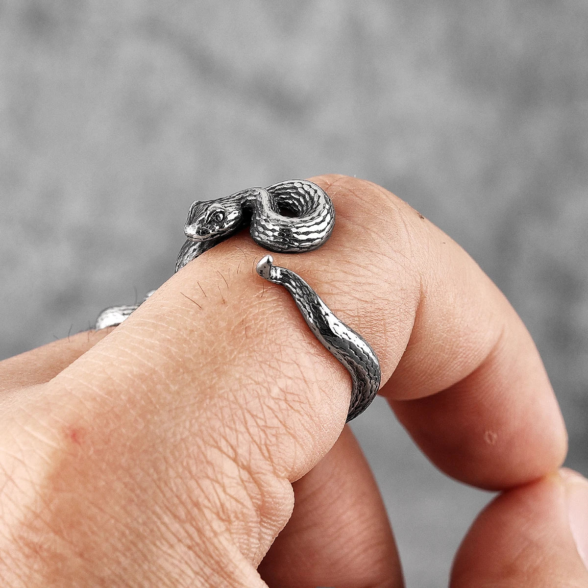 PENDRA Rattlesnake Viper Snake Steel Ring