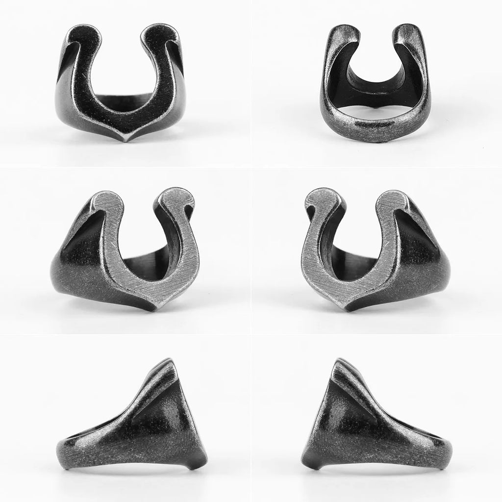 PENDRA Old Horseshoe Boyfriend Steel Ring