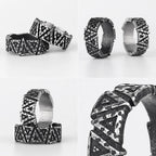 PENDRA Black Geometry Charm Ring