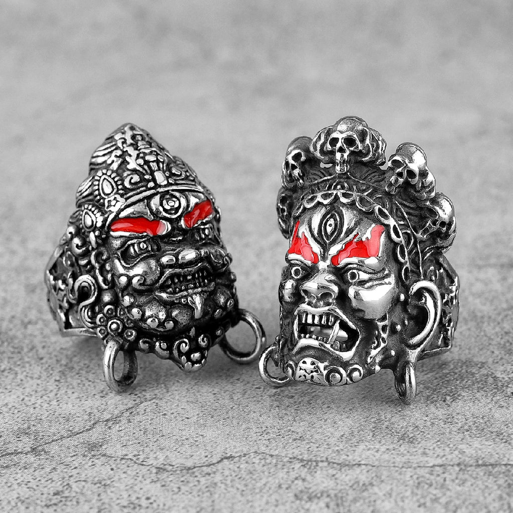 PENDRA Tibetan Buddhism Raksha Steel Ring