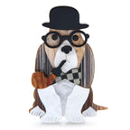 PENDRA Acrylic With Pipe Cool Dog Brooch