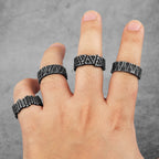 PENDRA Black Geometry Charm Ring