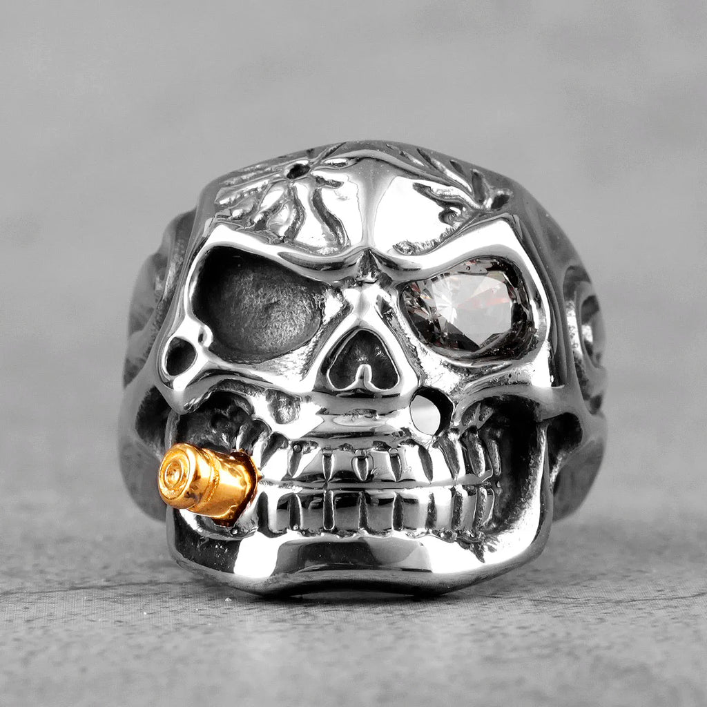 PENDRA Smoker Soldier Skull Steel Ring