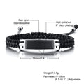 Ashes Bracelet,Men's Cremation Urn Braided Bracelet, Ashes Jewelry for Him,Stainless Steel Men's Urns Gift