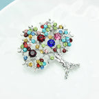 PENDRA Noel Multicolor Rhinestone Christmas Tree Brooch
