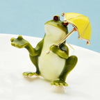 PENDRA Taking Umbrella Frog Brooch
