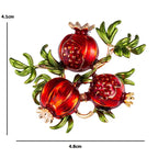 PENDRA Pomella Red Enamel Pomegranate Brooch