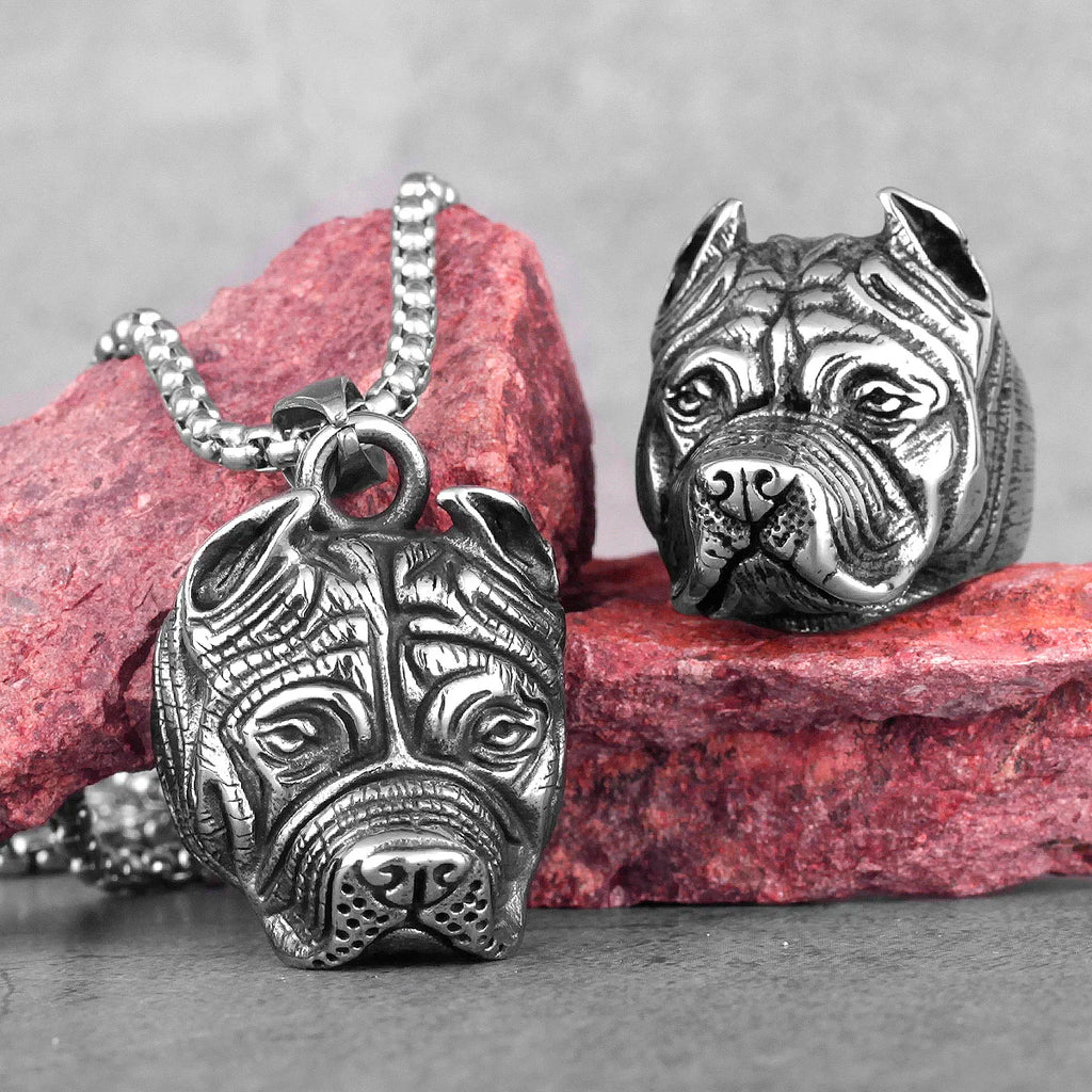 PENDRA Bull Dog Animal Steel Necklace