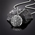 PENDRA Viking Trident Gold Steel Necklace