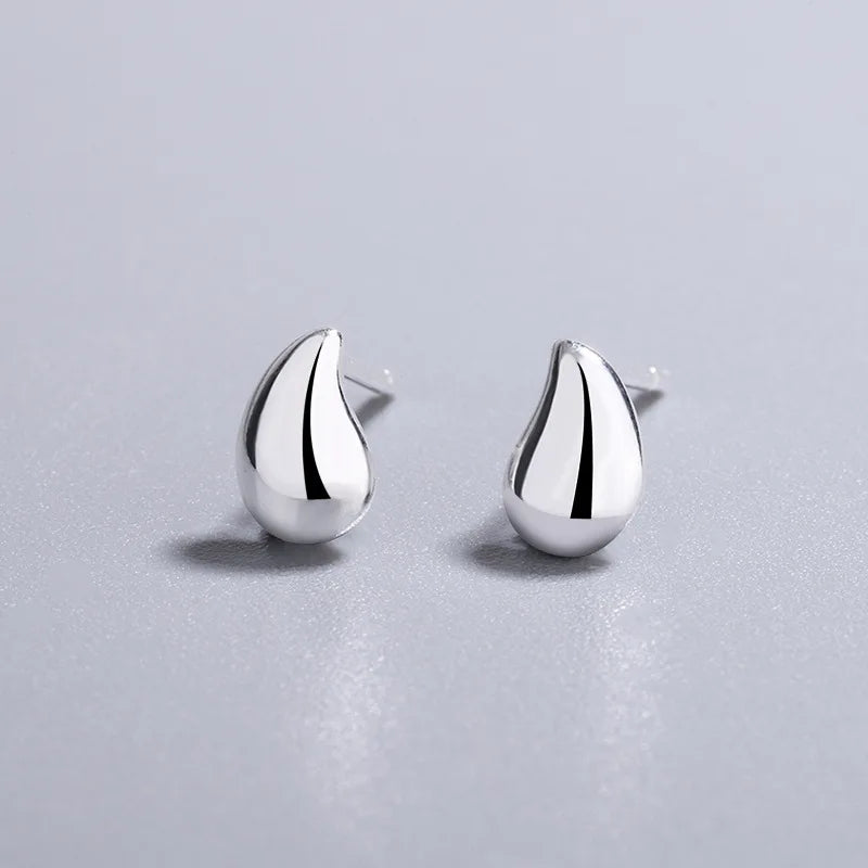 VENTFILLE 925 Sterling Silver Geometric Oval Earrings For Women Water Drop Shaped Personality Jewelry Creative Trendy 2021 New